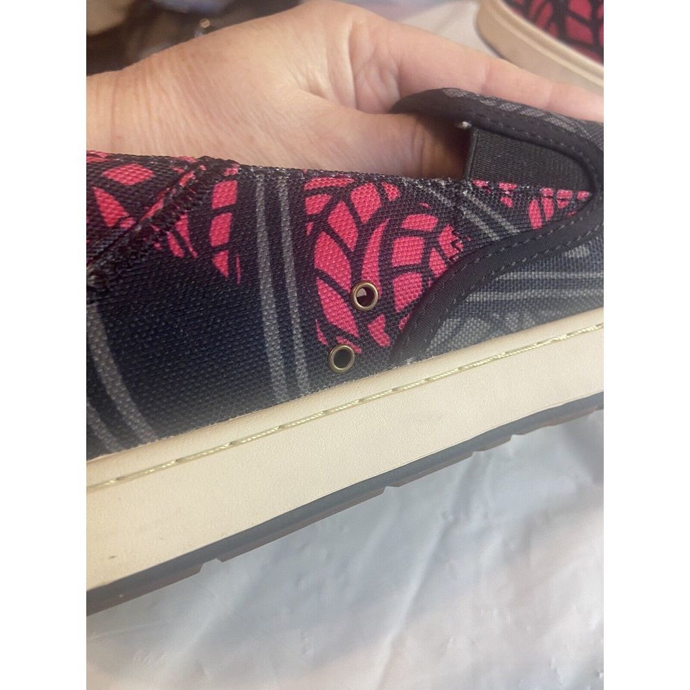 Men's Olukai Pow Wow Hot Pink & Gray Tribal Design Slip On Shoes-Size 10-Rare - Picture 12 of 16